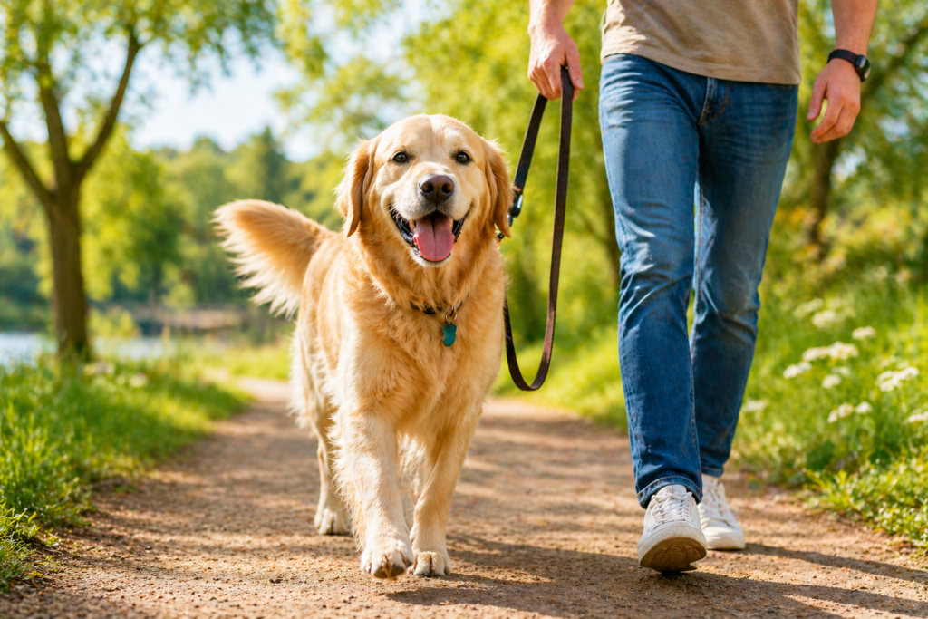 happy golden retriver