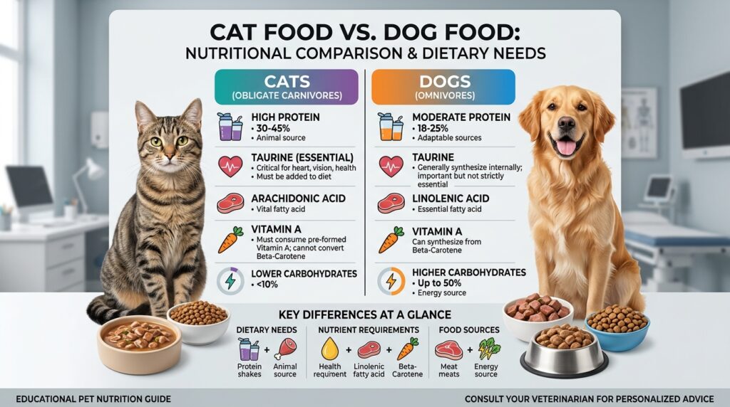 Why cat food and dog food are actually very different